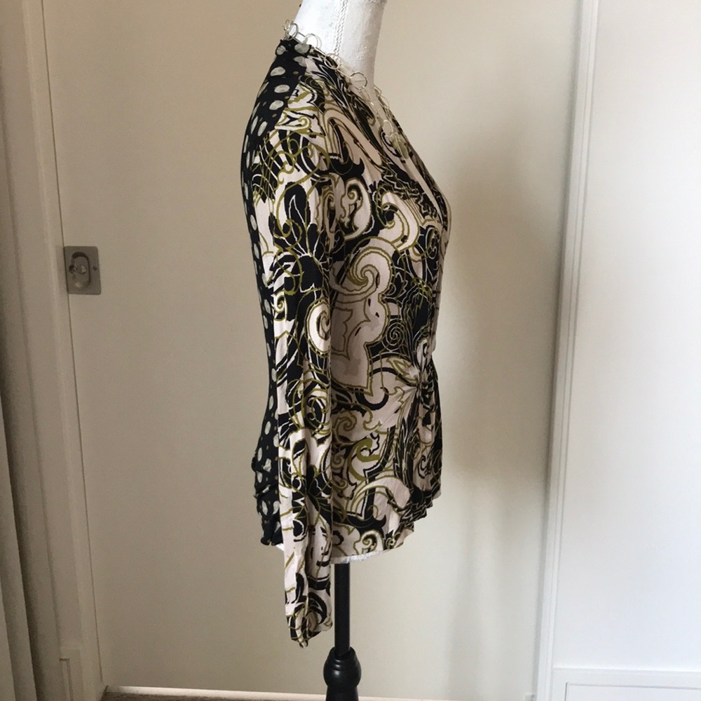 Artsy ETRO Mock Wrap Top w/ Side Gathers - Picture 6 of 8